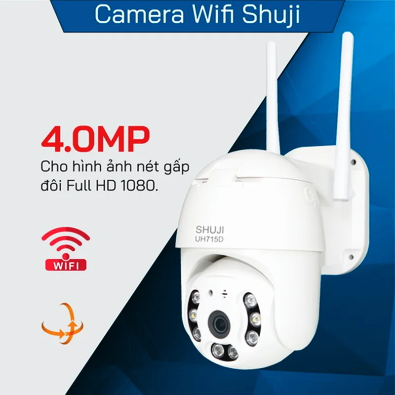 Camera Wifi Shuji UH715D - Ultra HD 4.0MP - Xoay 350 độ