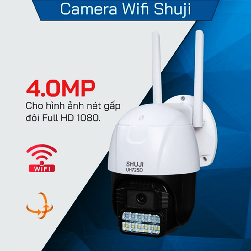 Camera Wifi Shuji UH725D, Ultra HD 4.0MP, Kháng nước & Bụi IP66