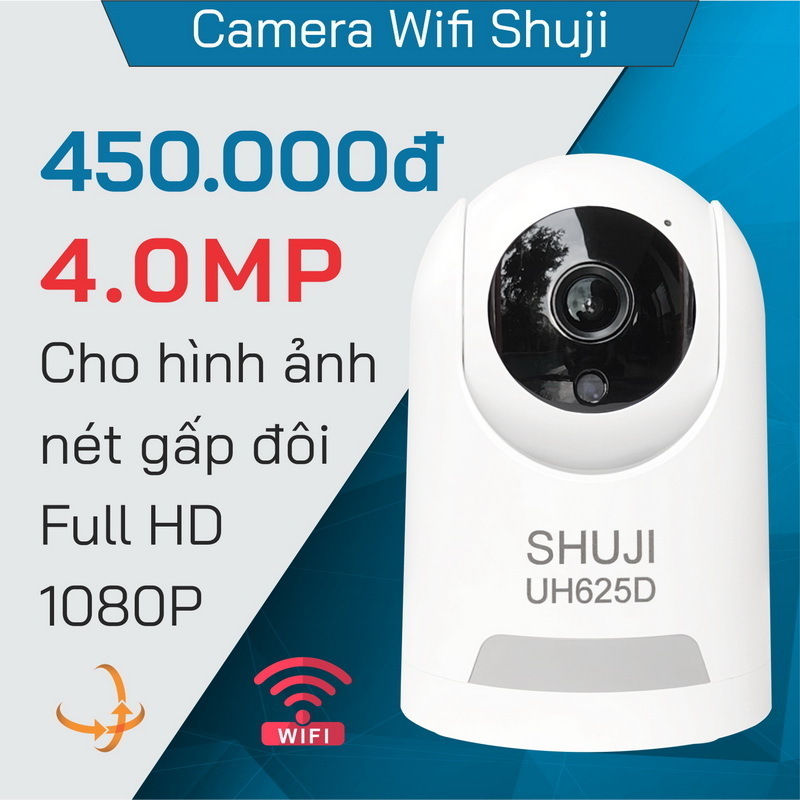 Camera Wifi SHUJI UH625D, Ultra HD 4.0Mp, Xoay 350°