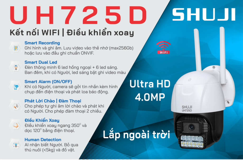Điểm nổi bật của Camera Wifi Shuji UH725D