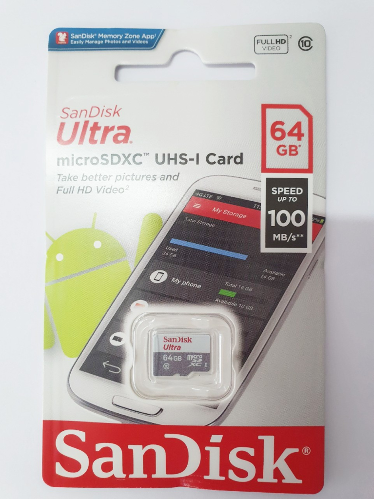 Bộ sản phẩm Thẻ nhớ Sandisk 64GB
